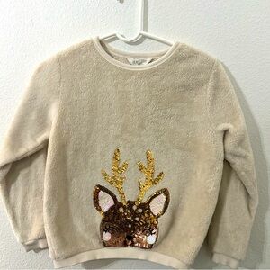 H&M girl’s reindeer sweater. Size 8/10